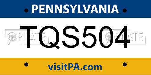 TQS504 Pennsylvania License Plate
