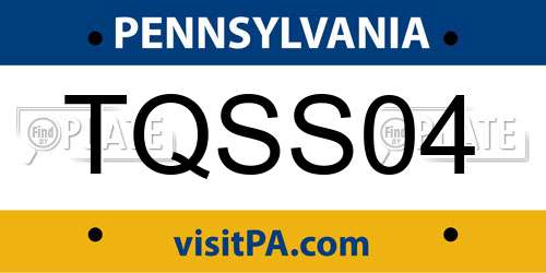 TQSS04 Pennsylvania License Plate