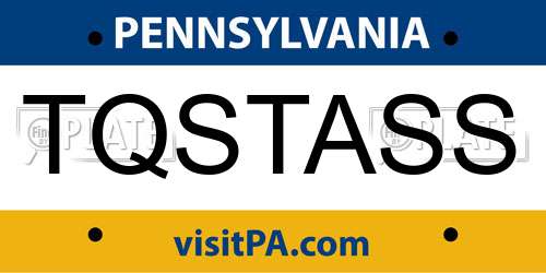 TQSTASS Pennsylvania License Plate