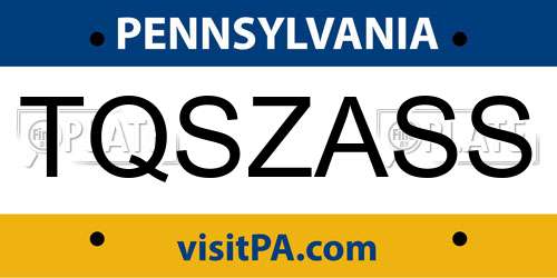TQSZASS Pennsylvania License Plate
