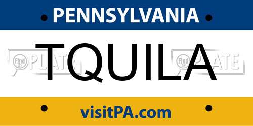 TQUILA Pennsylvania License Plate