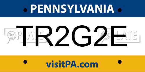 TR2G2E Pennsylvania License Plate