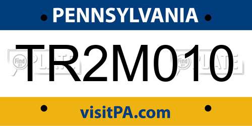 TR2M010 Pennsylvania License Plate