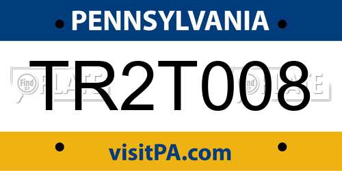 TR2T008 Pennsylvania License Plate