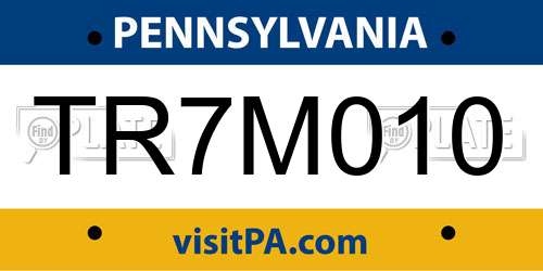 TR7M010 Pennsylvania License Plate