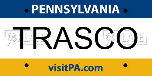 TRASCO Pennsylvania License Plate