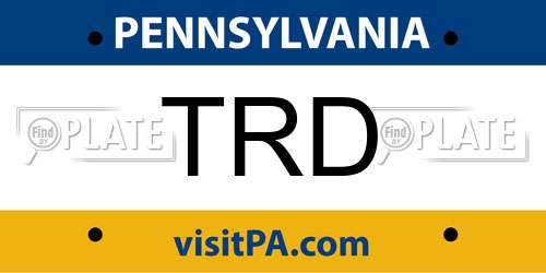 TRD Pennsylvania License Plate