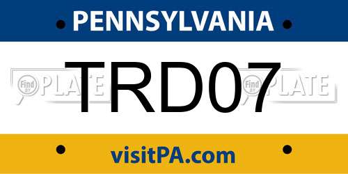 TRD07 Pennsylvania License Plate