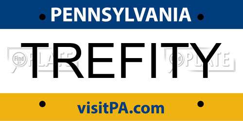 TREFITY Pennsylvania License Plate