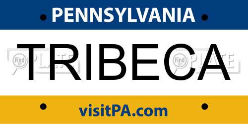 TRIBECA Pennsylvania License Plate