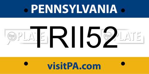 TRII52 Pennsylvania License Plate