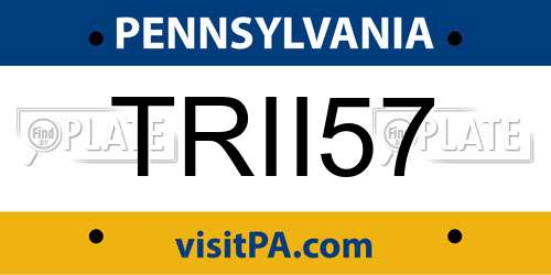 TRII57 Pennsylvania License Plate