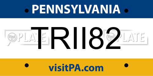 TRII82 Pennsylvania License Plate