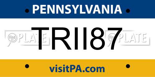TRII87 Pennsylvania License Plate