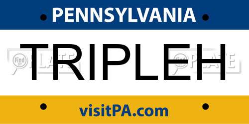 TRIPLEH Pennsylvania License Plate