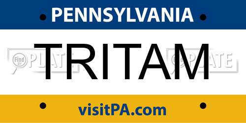 TRITAM Pennsylvania License Plate
