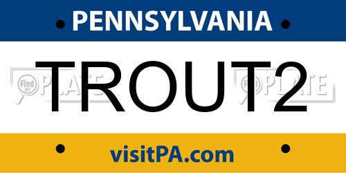 TROUT2 Pennsylvania License Plate