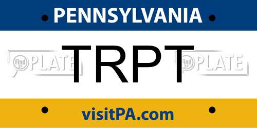 TRPT Pennsylvania License Plate