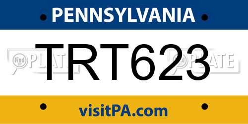TRT623 Pennsylvania License Plate