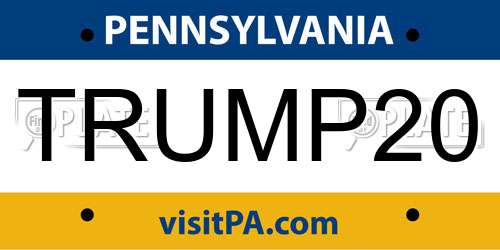 TRUMP20 Pennsylvania License Plate