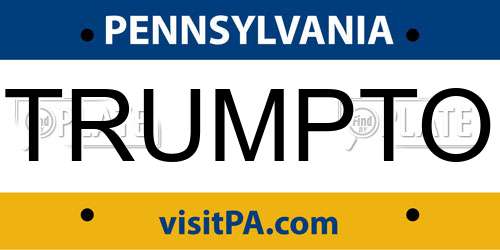 TRUMPTO Pennsylvania License Plate