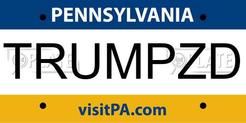 TRUMPZD Pennsylvania License Plate