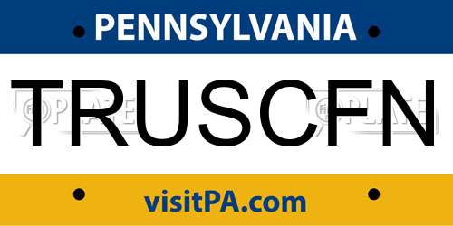 TRUSCFN Pennsylvania License Plate