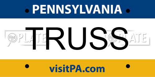 TRUSS Pennsylvania License Plate