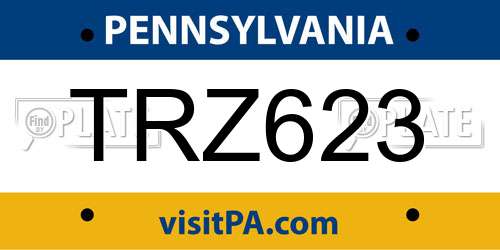 TRZ623 Pennsylvania License Plate