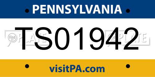 TS01942 Pennsylvania License Plate