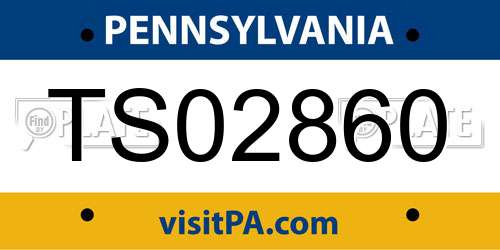 TS02860 Pennsylvania License Plate