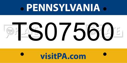 TS07560 Pennsylvania License Plate