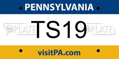 TS19 Pennsylvania License Plate