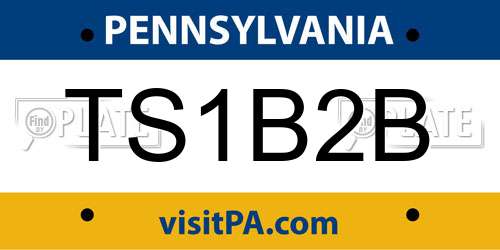 TS1B2B Pennsylvania License Plate