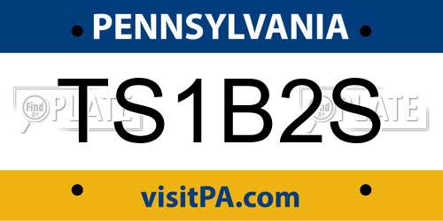 TS1B2S Pennsylvania License Plate