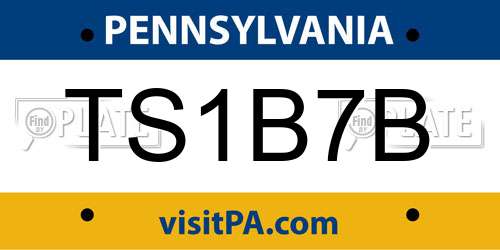 TS1B7B Pennsylvania License Plate