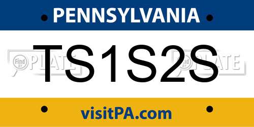 TS1S2S Pennsylvania License Plate