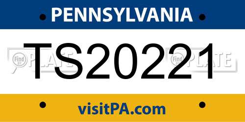 TS20221 Pennsylvania License Plate