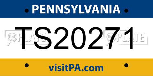 TS20271 Pennsylvania License Plate