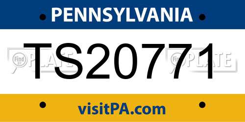 TS20771 Pennsylvania License Plate