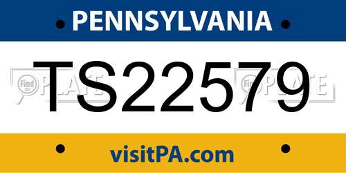 TS22579 Pennsylvania License Plate