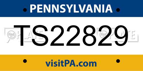 TS22829 Pennsylvania License Plate