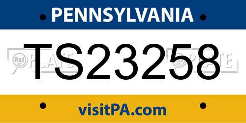 TS23258 Pennsylvania License Plate