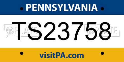 TS23758 Pennsylvania License Plate