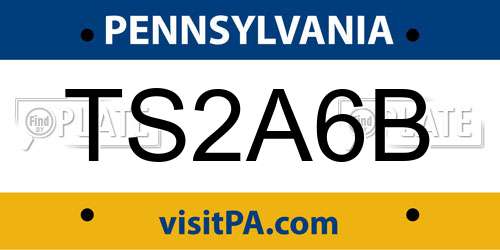 TS2A6B Pennsylvania License Plate
