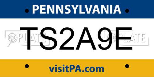 TS2A9E Pennsylvania License Plate