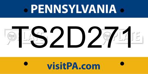 TS2D271 Pennsylvania License Plate
