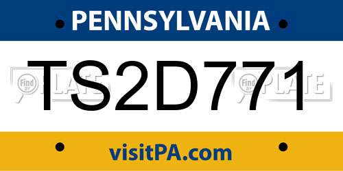 TS2D771 Pennsylvania License Plate