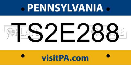 TS2E288 Pennsylvania License Plate