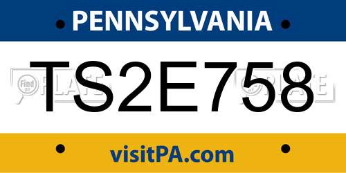 TS2E758 Pennsylvania License Plate